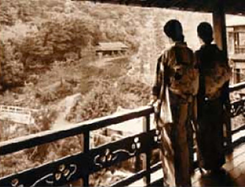 昭和初期、はせを亭ロビーからの眺め